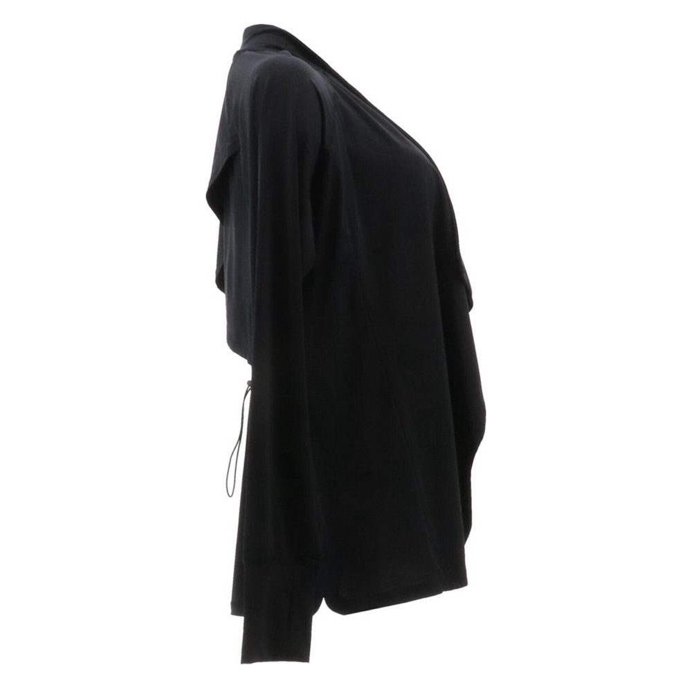 Zuda Active Z-sol Drape Front Black Cardigan Sweater S Small New NWOT - Picture 5 of 11